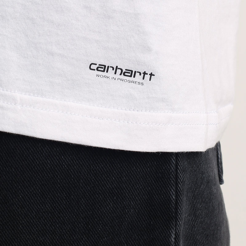 мужская белая футболка Carhartt WIP Standard Crew Neck T-shirt I029370-white/white - цена, описание, фото 2